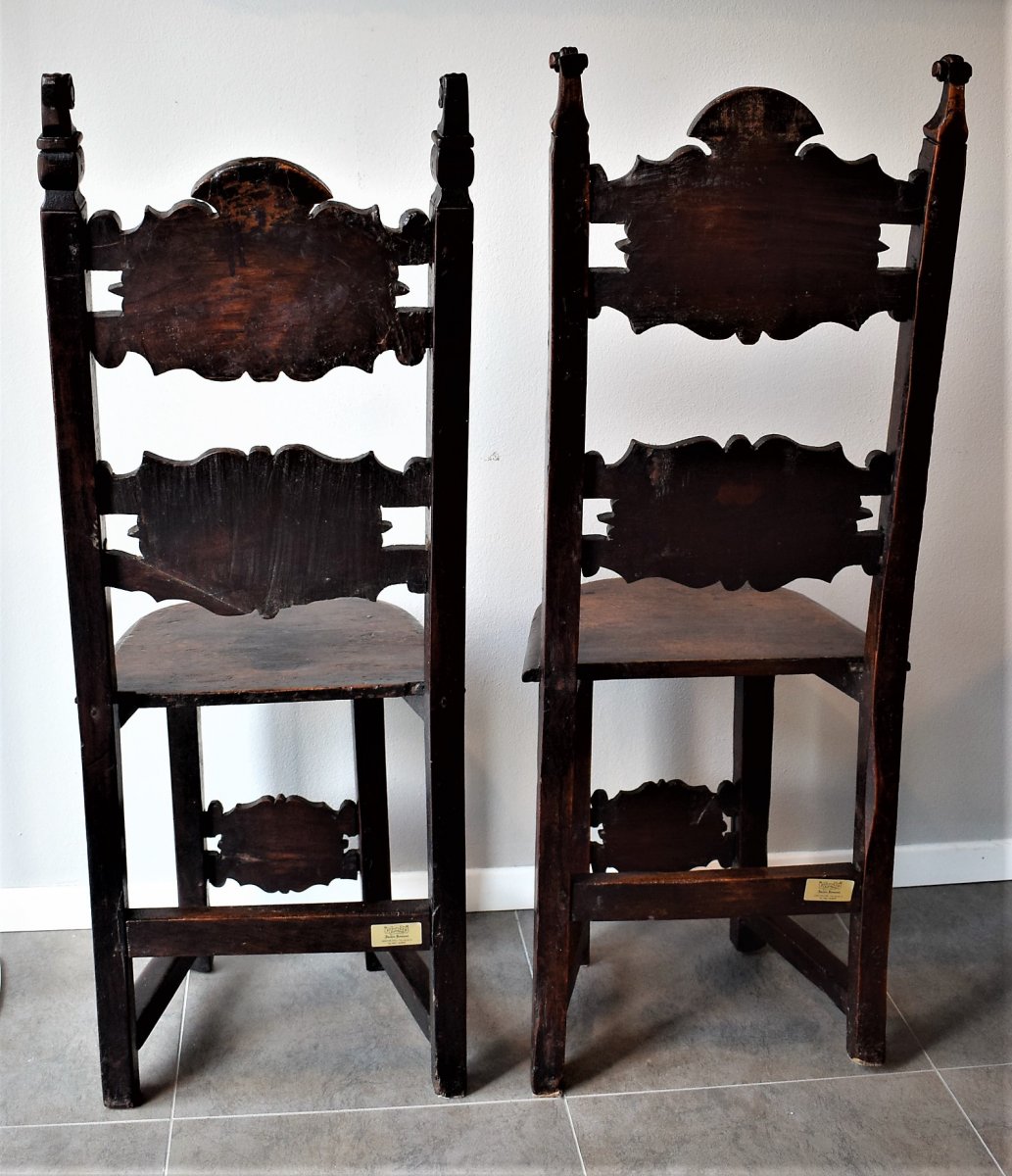 Paire De Chaises - Renaissance Italienne  Début De XVIIème-photo-7