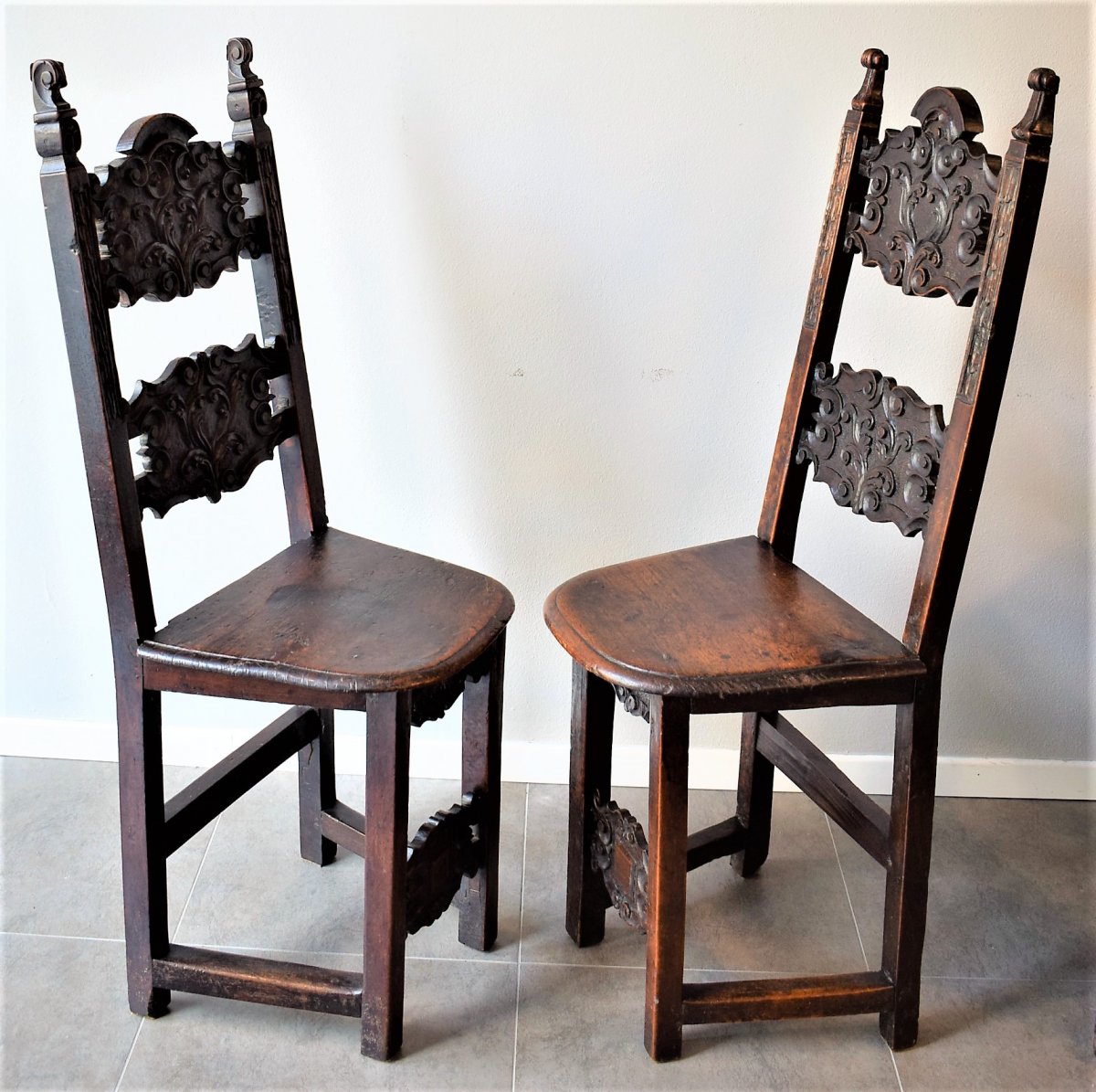 Paire De Chaises - Renaissance Italienne  Début De XVIIème-photo-8