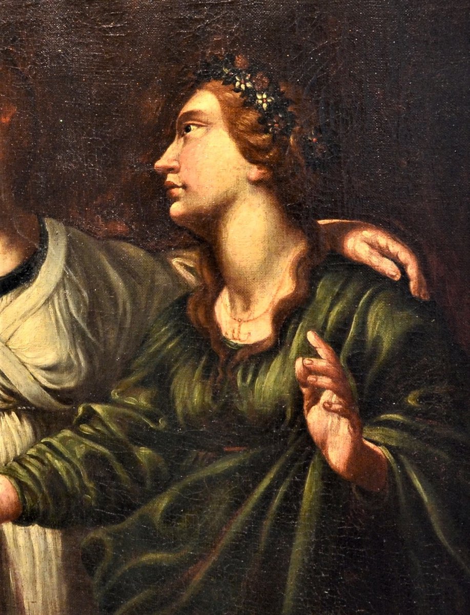 Les trois Vertus - école Tuscan début XVIIème Siècle-photo-4