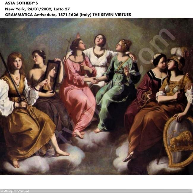 Les trois Vertus - école Tuscan début XVIIème Siècle-photo-6