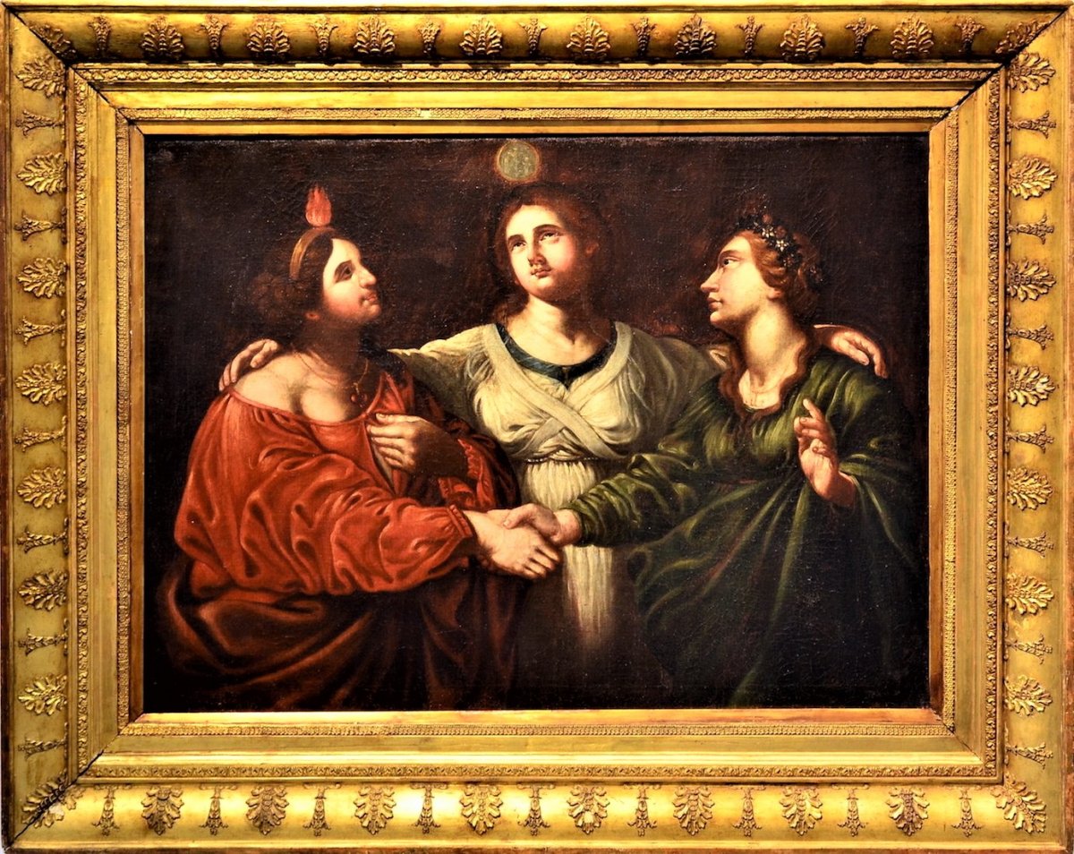 Les trois Vertus - école Tuscan début XVIIème Siècle