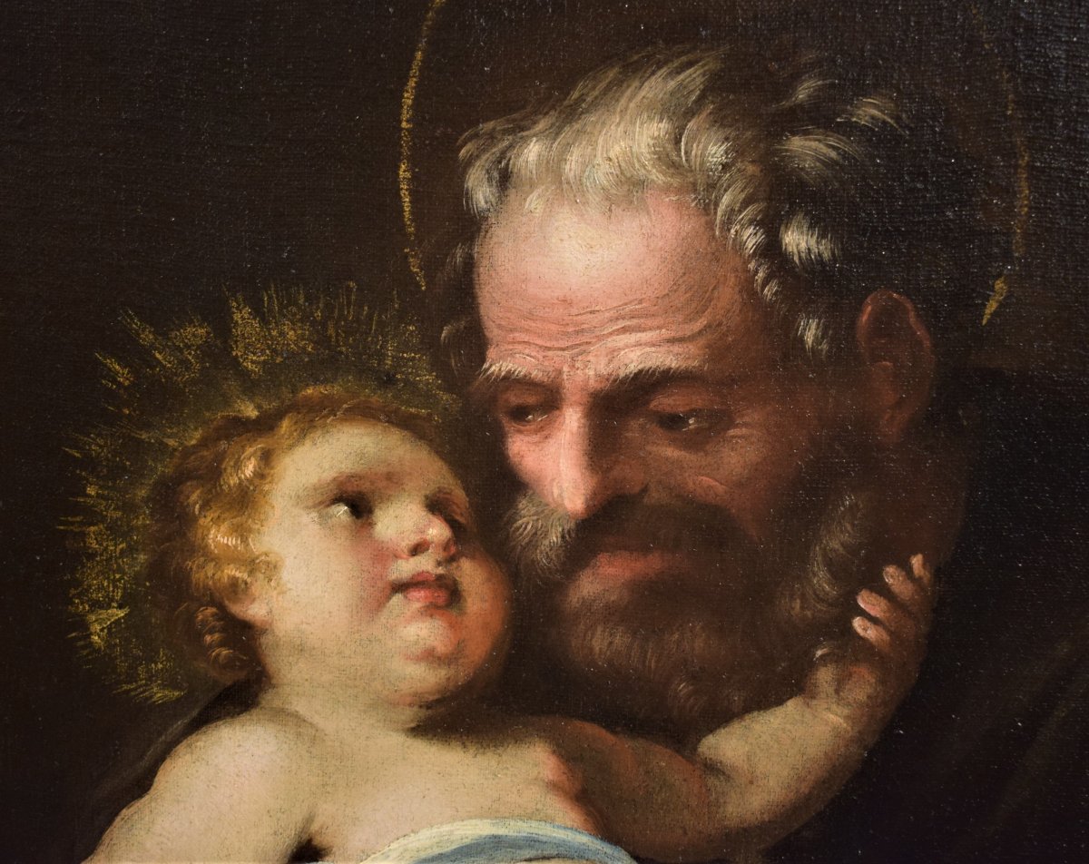 Saint Joseph Et l'Enfant - Francesco Nuvolone - école Lombarde De XVIIème-photo-3