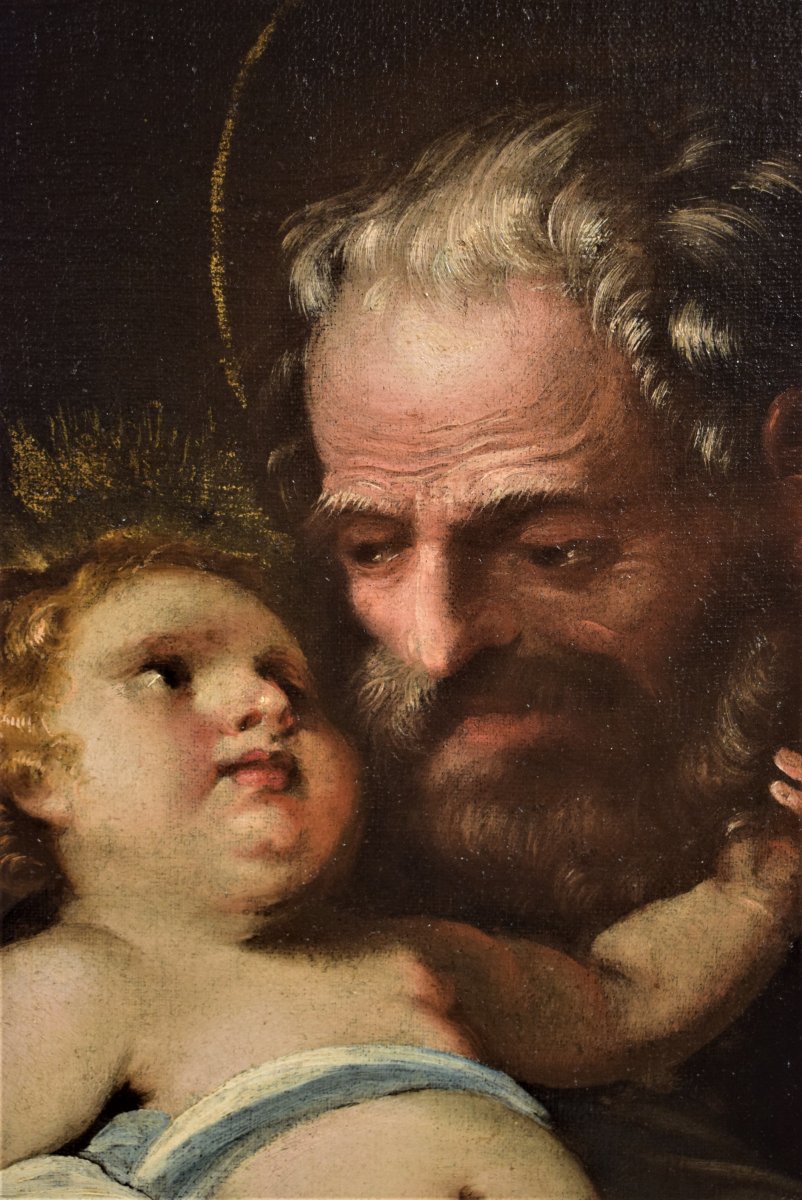 Saint Joseph Et l'Enfant - Francesco Nuvolone - école Lombarde De XVIIème-photo-4