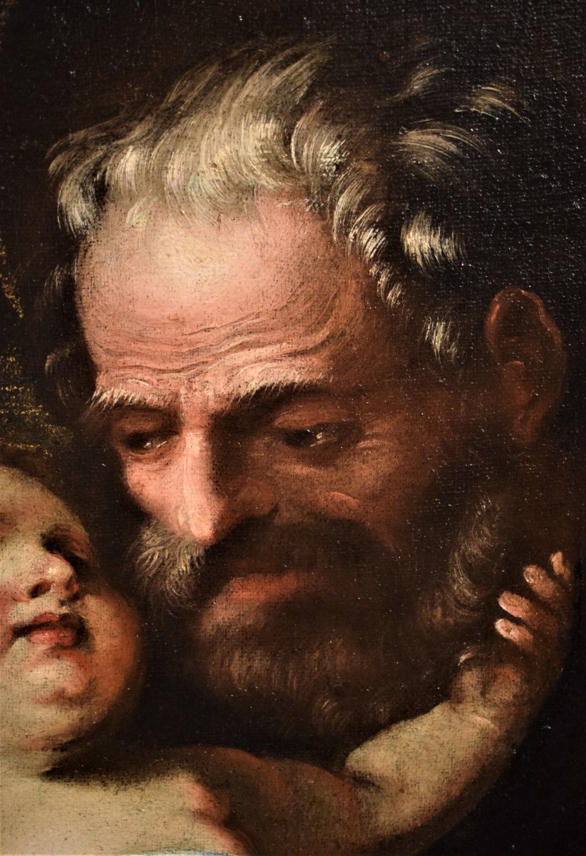Saint Joseph Et l'Enfant - Francesco Nuvolone - école Lombarde De XVIIème-photo-1
