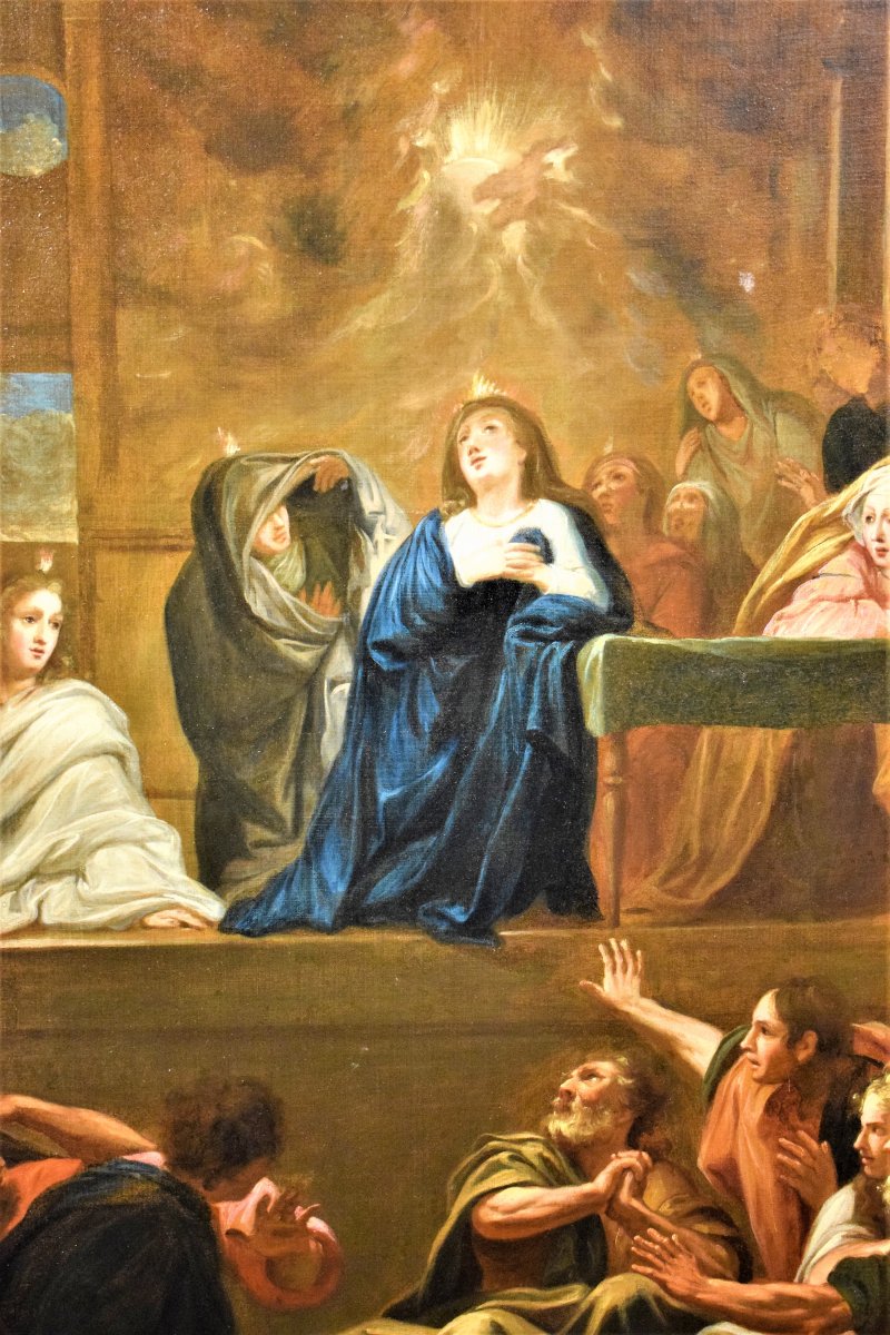 "La Descente de l'Esprit Saint"  école française du XVIIème-photo-3