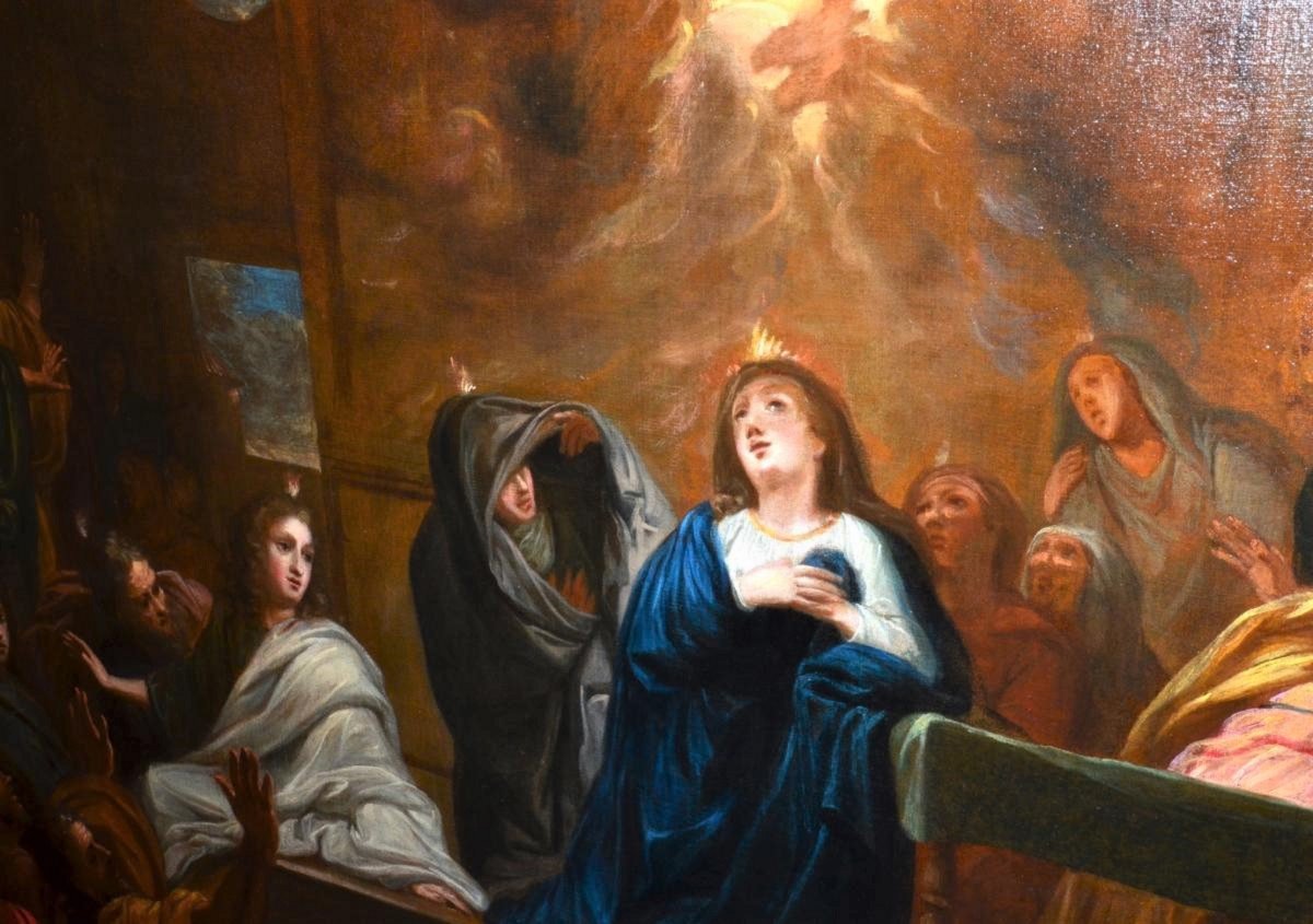 "La Descente de l'Esprit Saint"  école française du XVIIème-photo-4