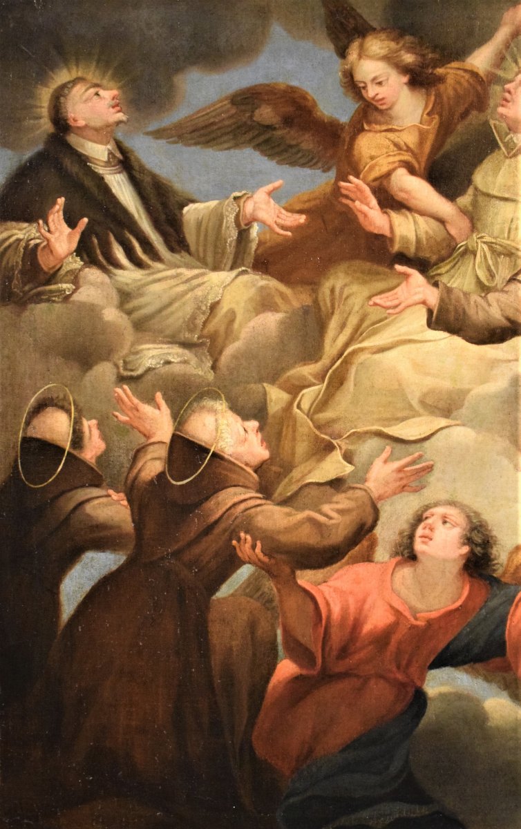 "Saints dans la Glorie" école Napoletaine de XVIIIe siécle-photo-2