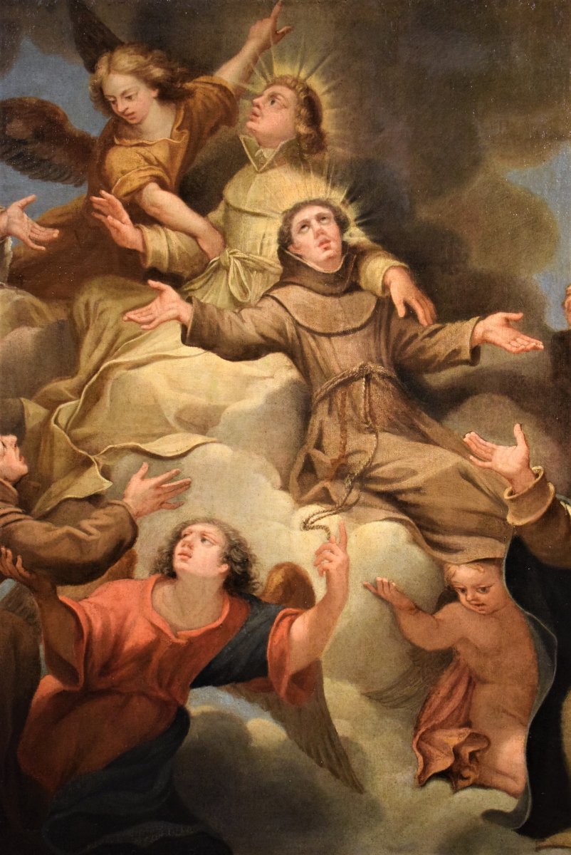 "Saints dans la Glorie" école Napoletaine de XVIIIe siécle-photo-3