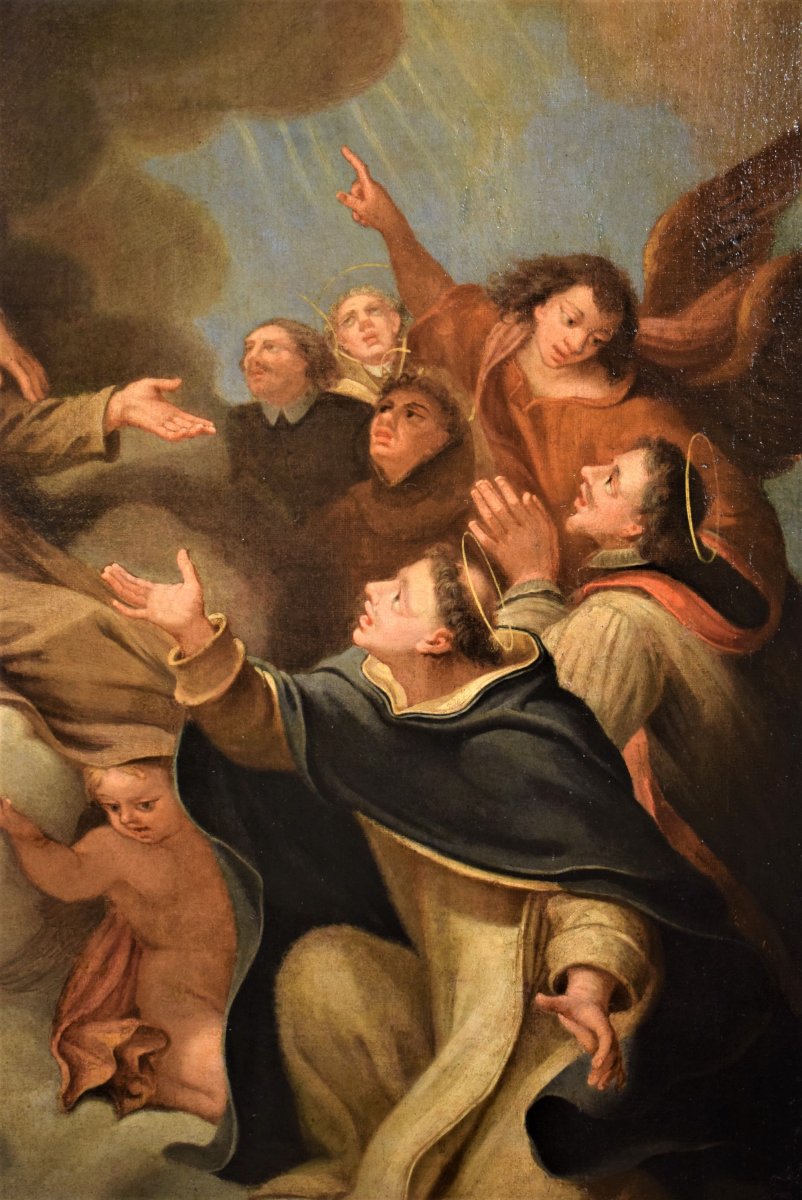 "Saints dans la Glorie" école Napoletaine de XVIIIe siécle-photo-4