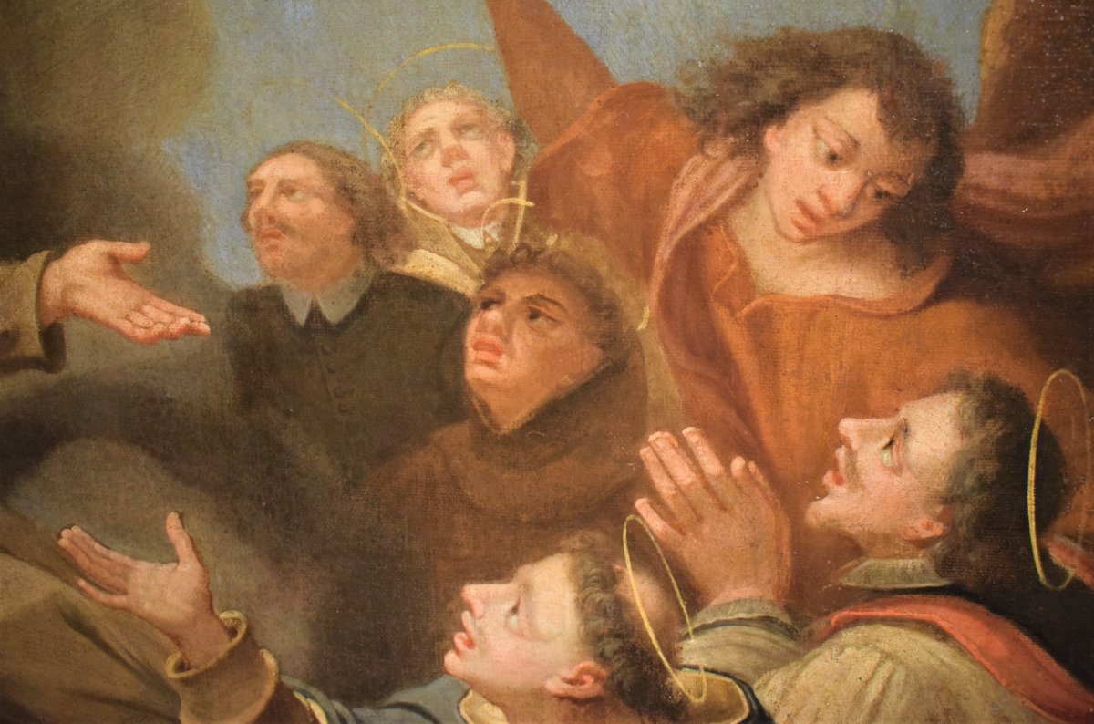 "Saints dans la Glorie" école Napoletaine de XVIIIe siécle-photo-1