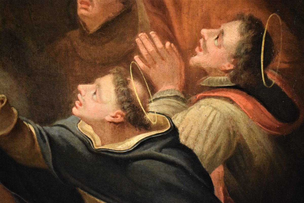 "Saints dans la Glorie" école Napoletaine de XVIIIe siécle-photo-2