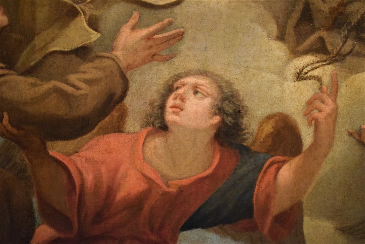 "Saints dans la Glorie" école Napoletaine de XVIIIe siécle-photo-3