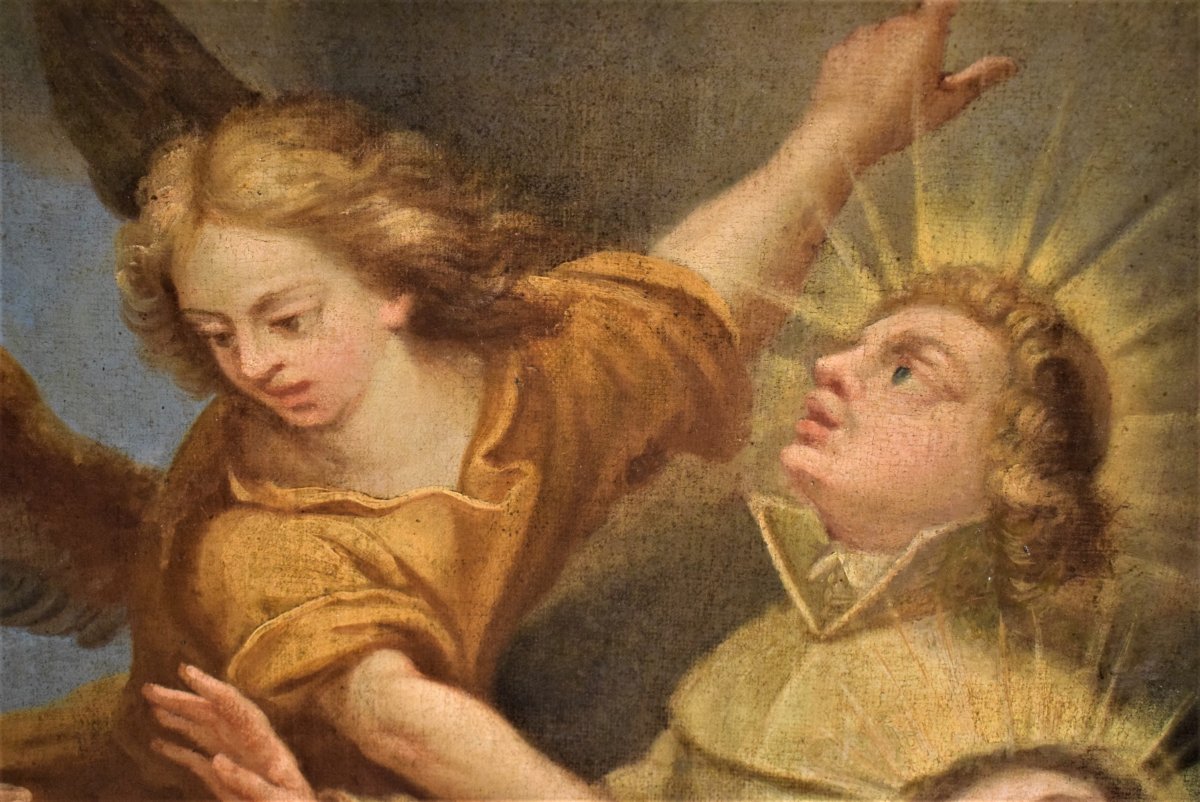 "Saints dans la Glorie" école Napoletaine de XVIIIe siécle-photo-5