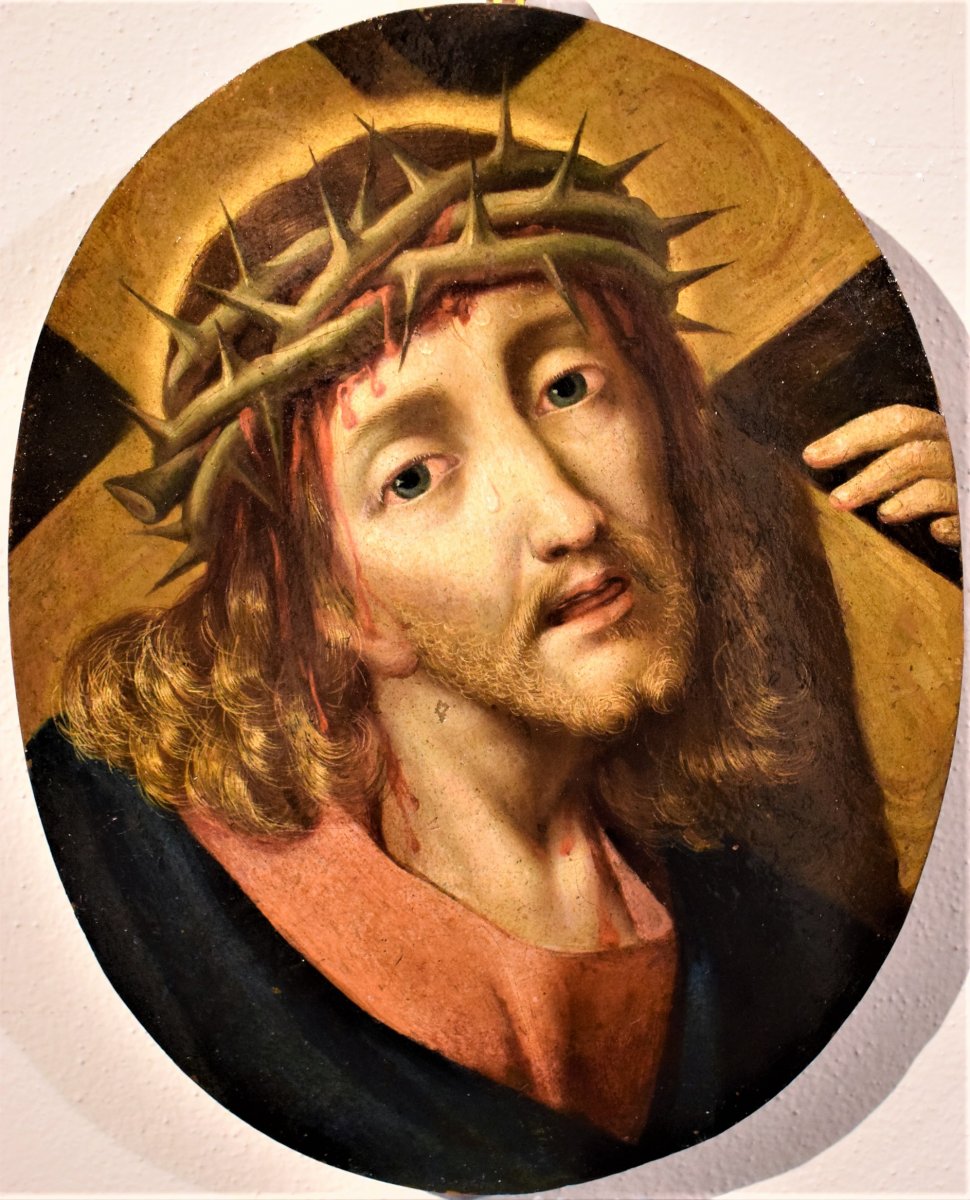 Christ - Michael Coxie (Malines 1499-1592) Huile sur cuivre-photo-2