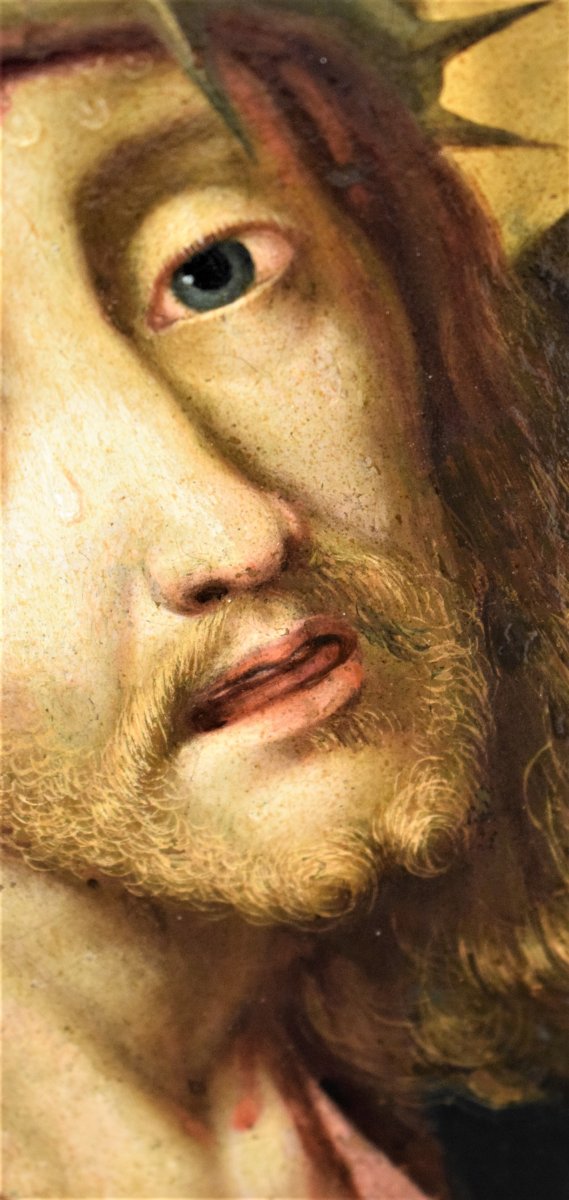 Christ - Michael Coxie (Malines 1499-1592) Huile sur cuivre-photo-2