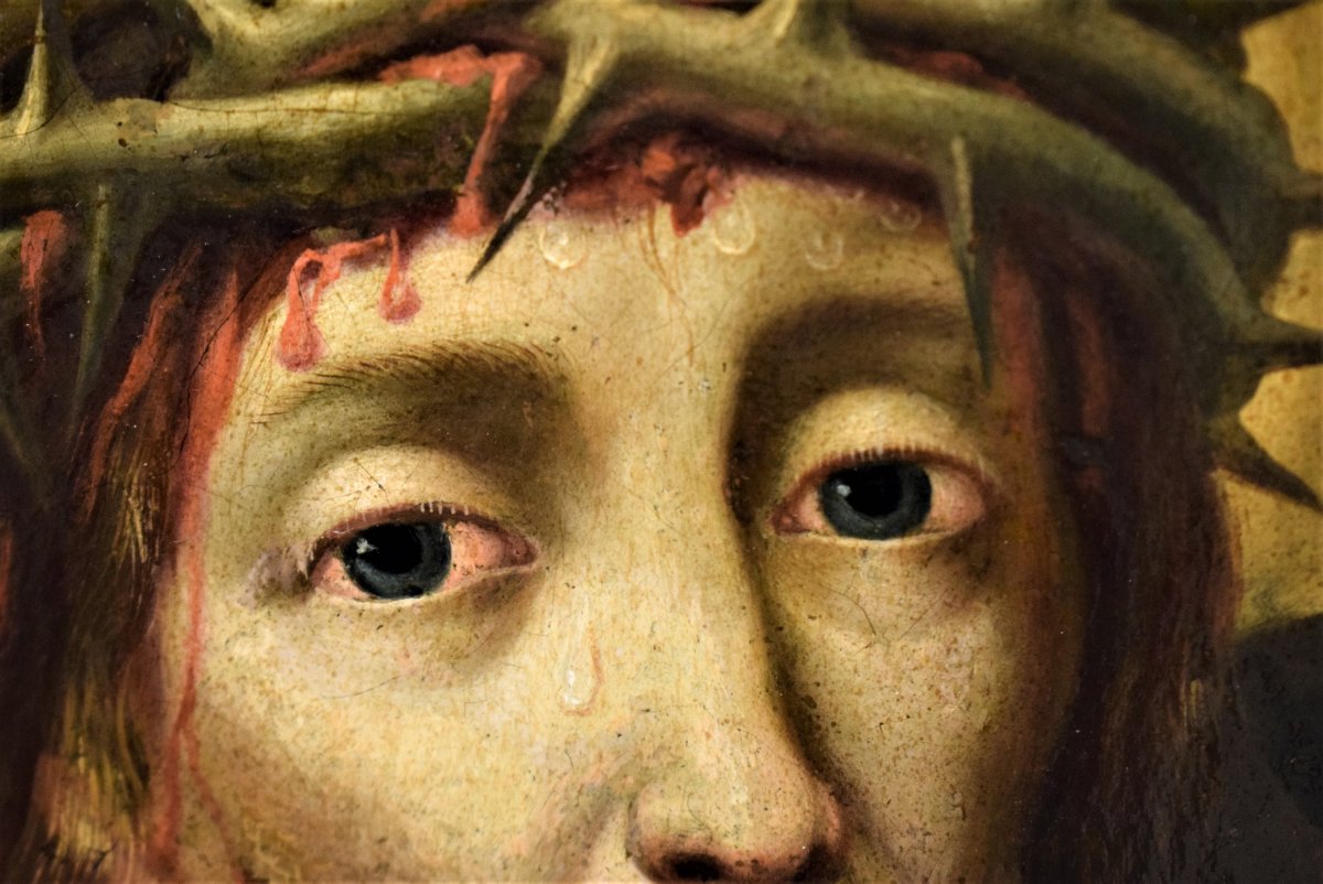 Christ - Michael Coxie (Malines 1499-1592) Huile sur cuivre-photo-4