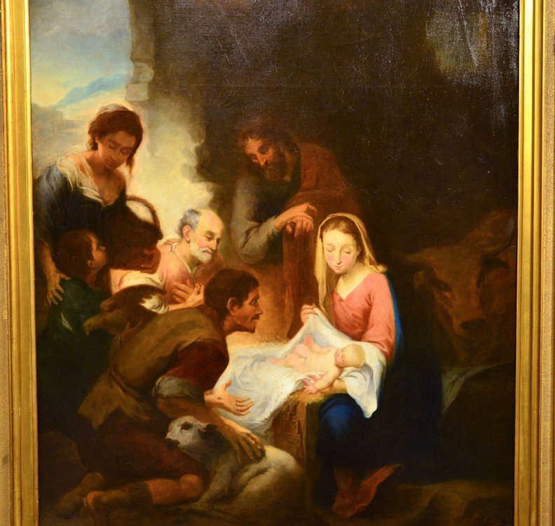 "L'Adoration des Bergers" Entourage de Esteban Murillo-photo-2