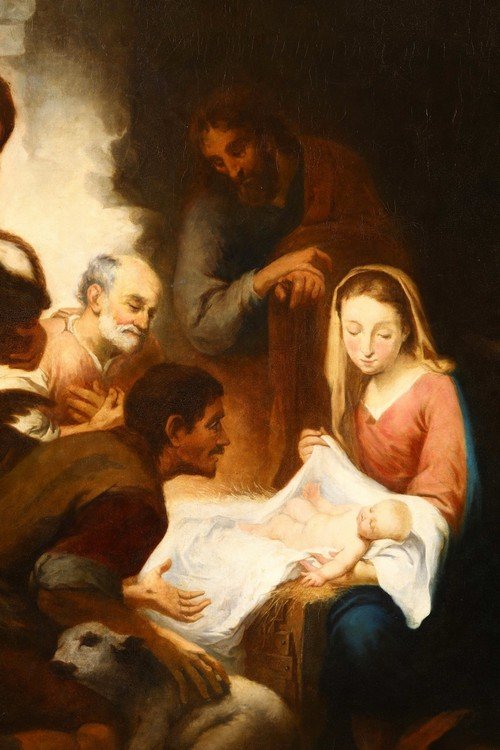 "L'Adoration des Bergers" Entourage de Esteban Murillo-photo-3