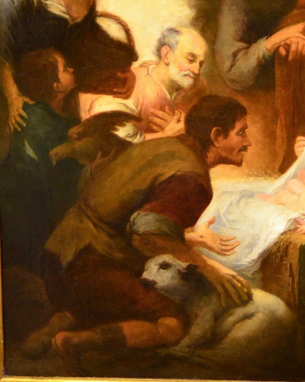 "L'Adoration des Bergers" Entourage de Esteban Murillo-photo-4