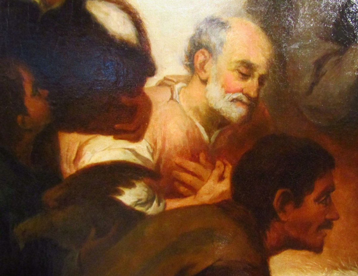 "L'Adoration des Bergers" Entourage de Esteban Murillo-photo-2