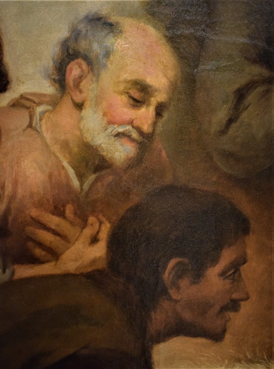 "L'Adoration des Bergers" Entourage de Esteban Murillo-photo-4
