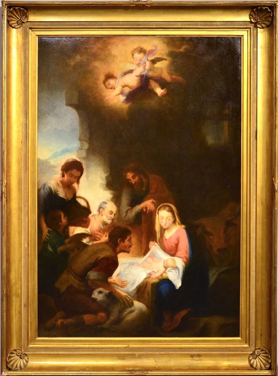 "L'Adoration des Bergers" Entourage de Esteban Murillo