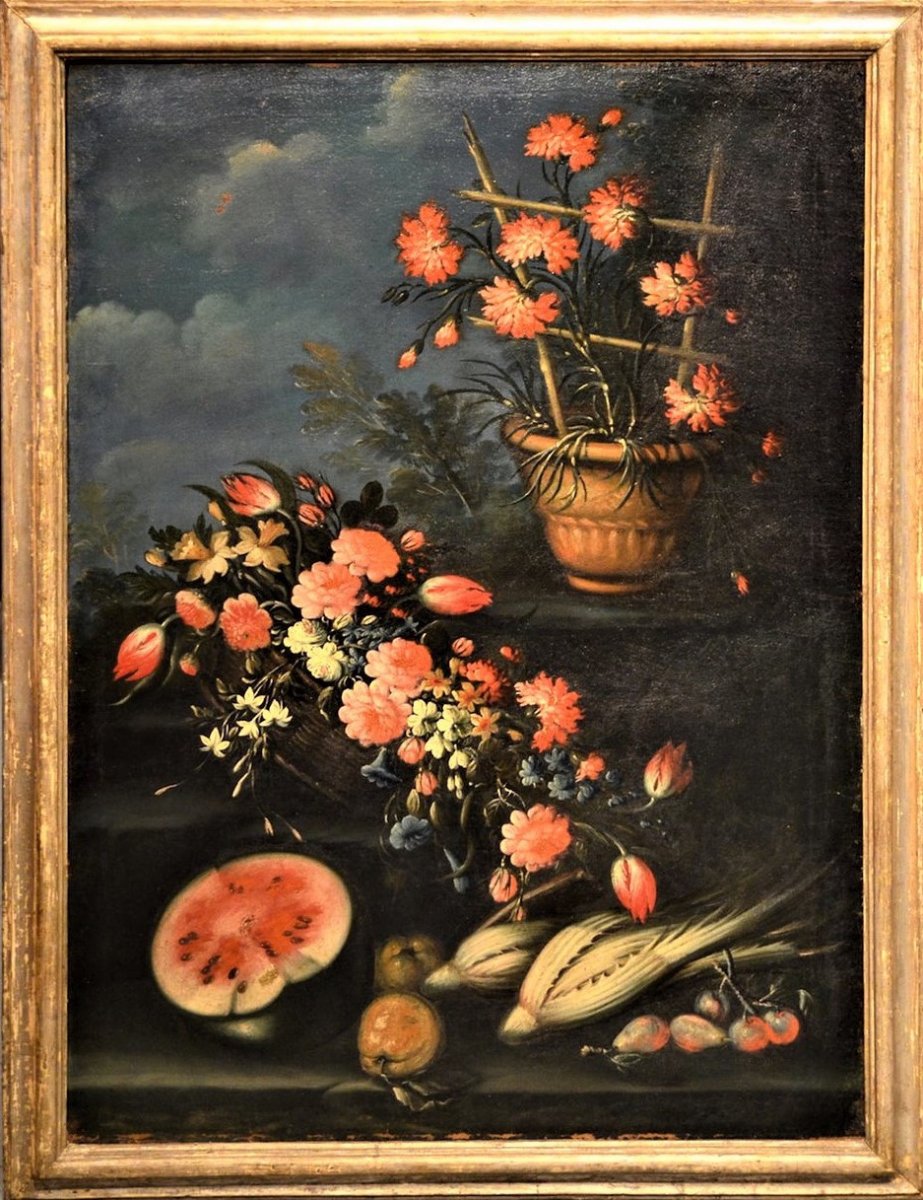 Nature Morte De Fleurs Et Fruit - Francesco Lavagna - Début Du XVIIIéme
