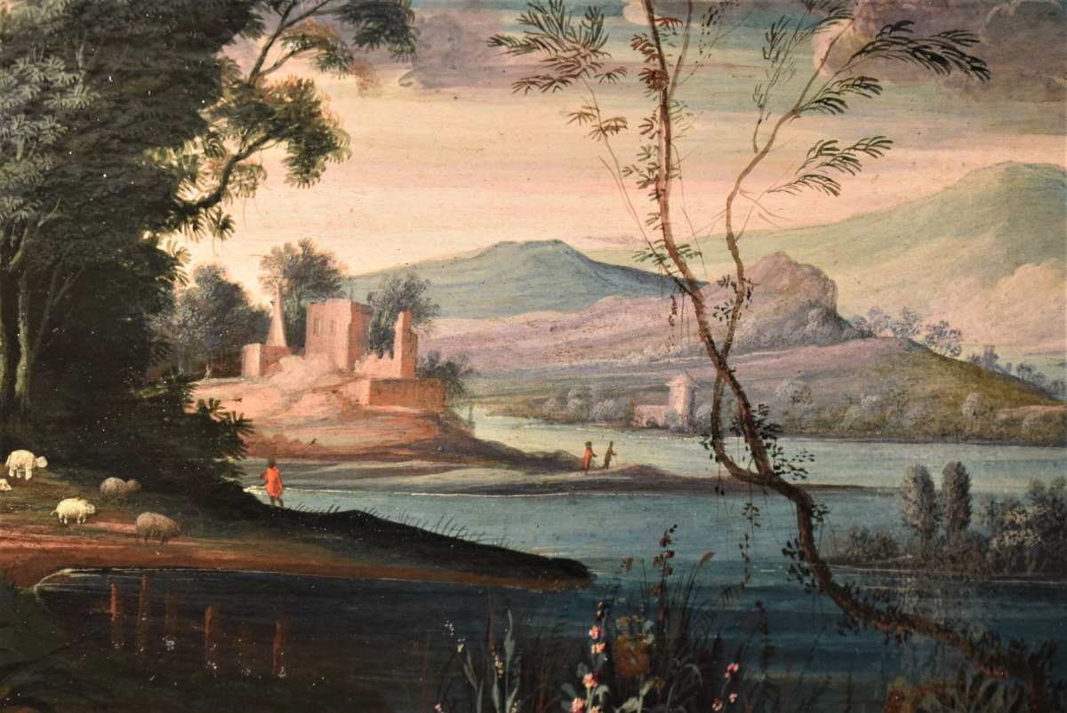 "Paysage Fantastique" ècole Flamand fin du XVIIème-photo-3