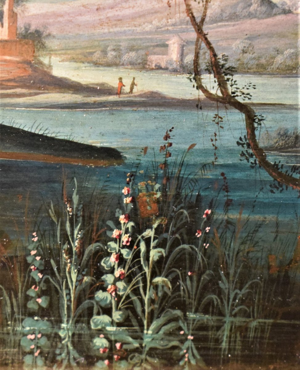 "Paysage Fantastique" ècole Flamand fin du XVIIème-photo-3