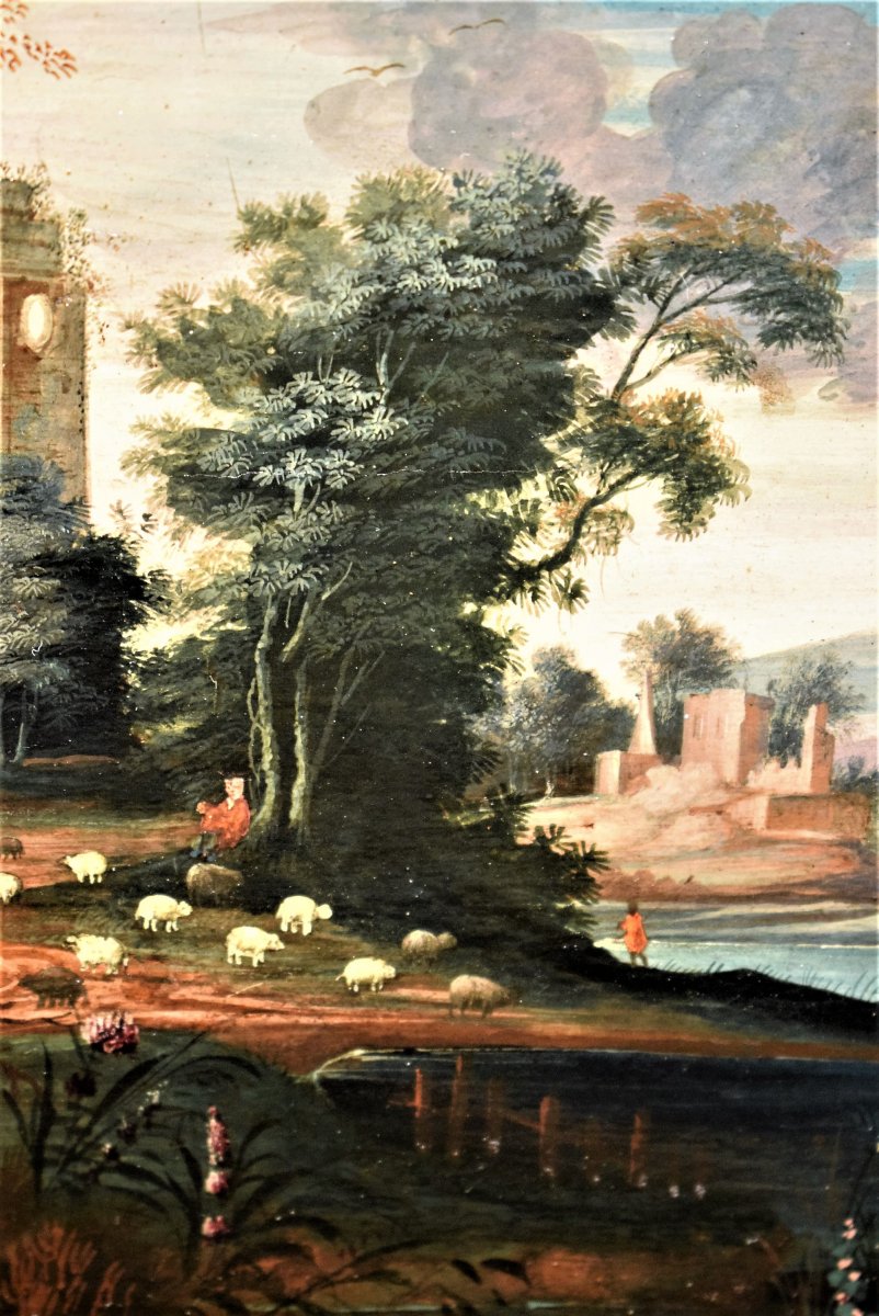 "Paysage Fantastique" ècole Flamand fin du XVIIème-photo-4