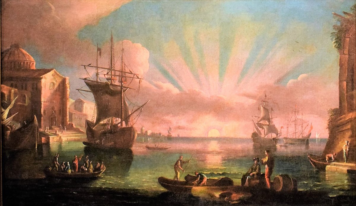  Couple De Paysages Marines - Paolo Maria Antoniani,  Fin Du XVIIIème-photo-2