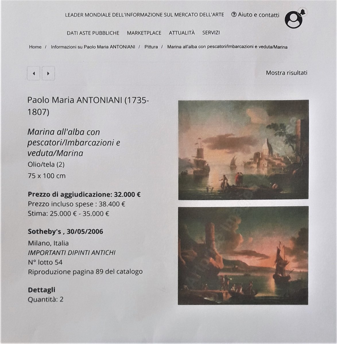  Couple De Paysages Marines - Paolo Maria Antoniani,  Fin Du XVIIIème-photo-8