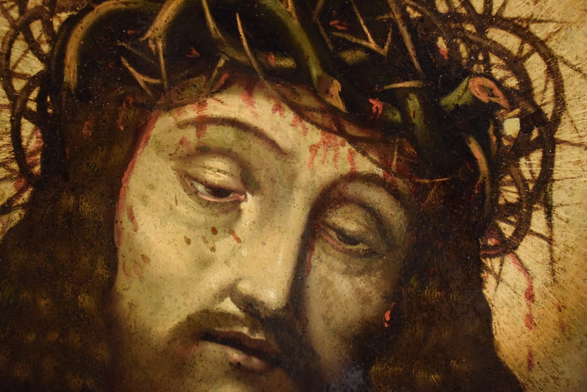 Ecce Homo    école ispano-flamand fin du XVIème -photo-3