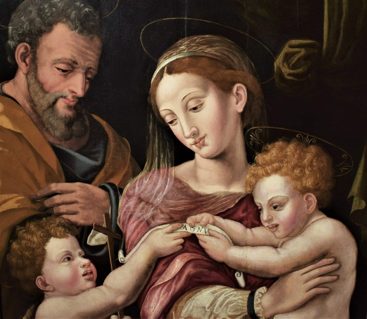 Sainte Famille et Saint Jean Baptiste, école Florentin XVIéme-photo-4
