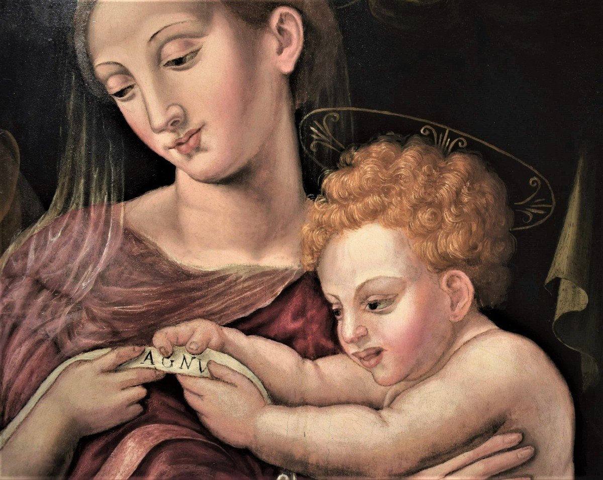 Sainte Famille et Saint Jean Baptiste, école Florentin XVIéme-photo-6