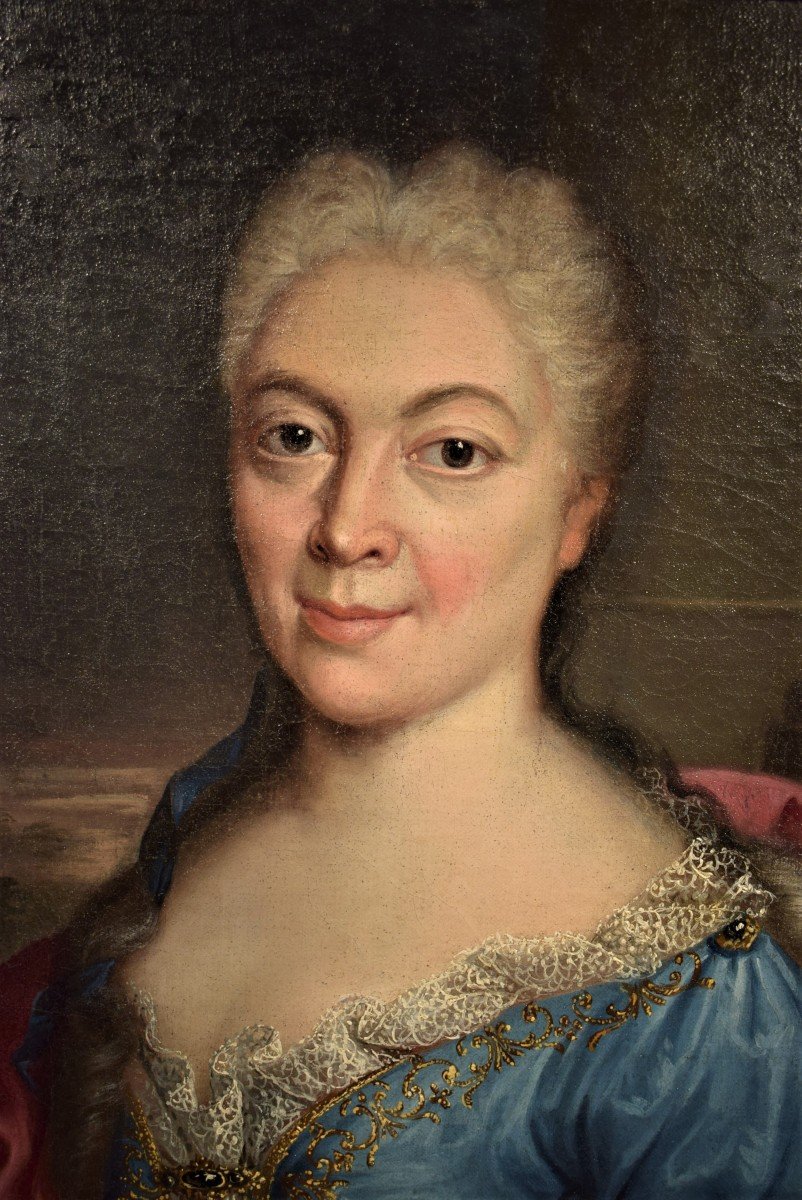 Paire De Portraits Atelier Nicolas De Largillière Vers 1730-photo-4