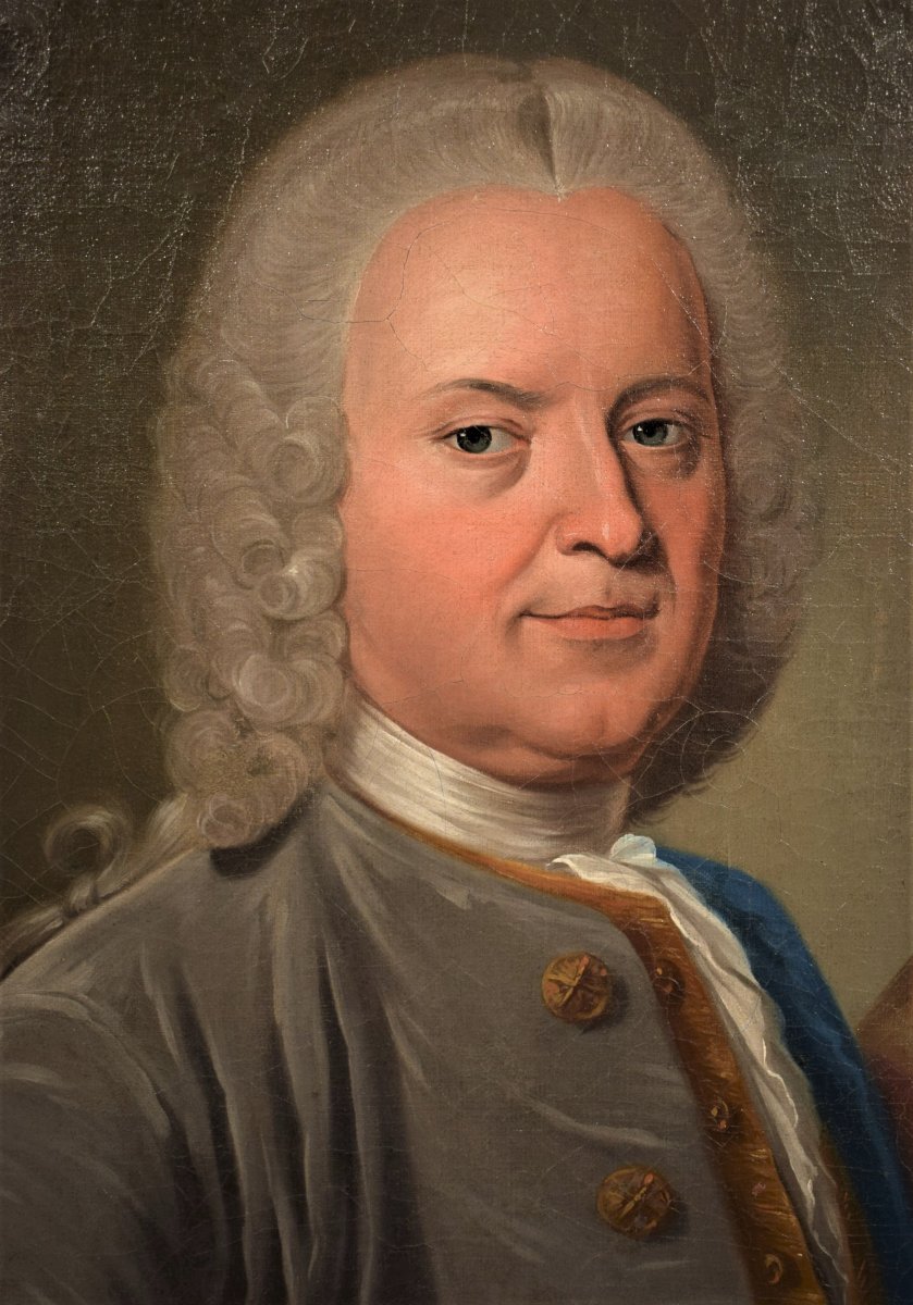 Paire De Portraits Atelier Nicolas De Largillière Vers 1730-photo-5