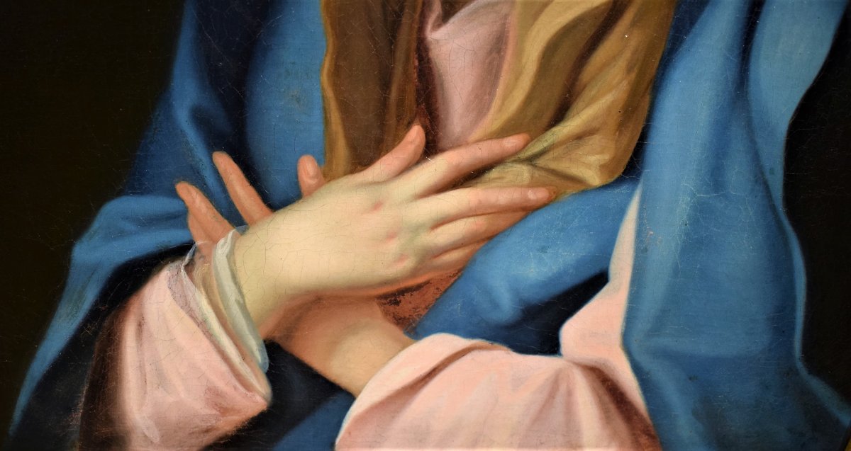 Vierge En Priére  Atelier De Guido Reni  XVIIe Siècle-photo-3