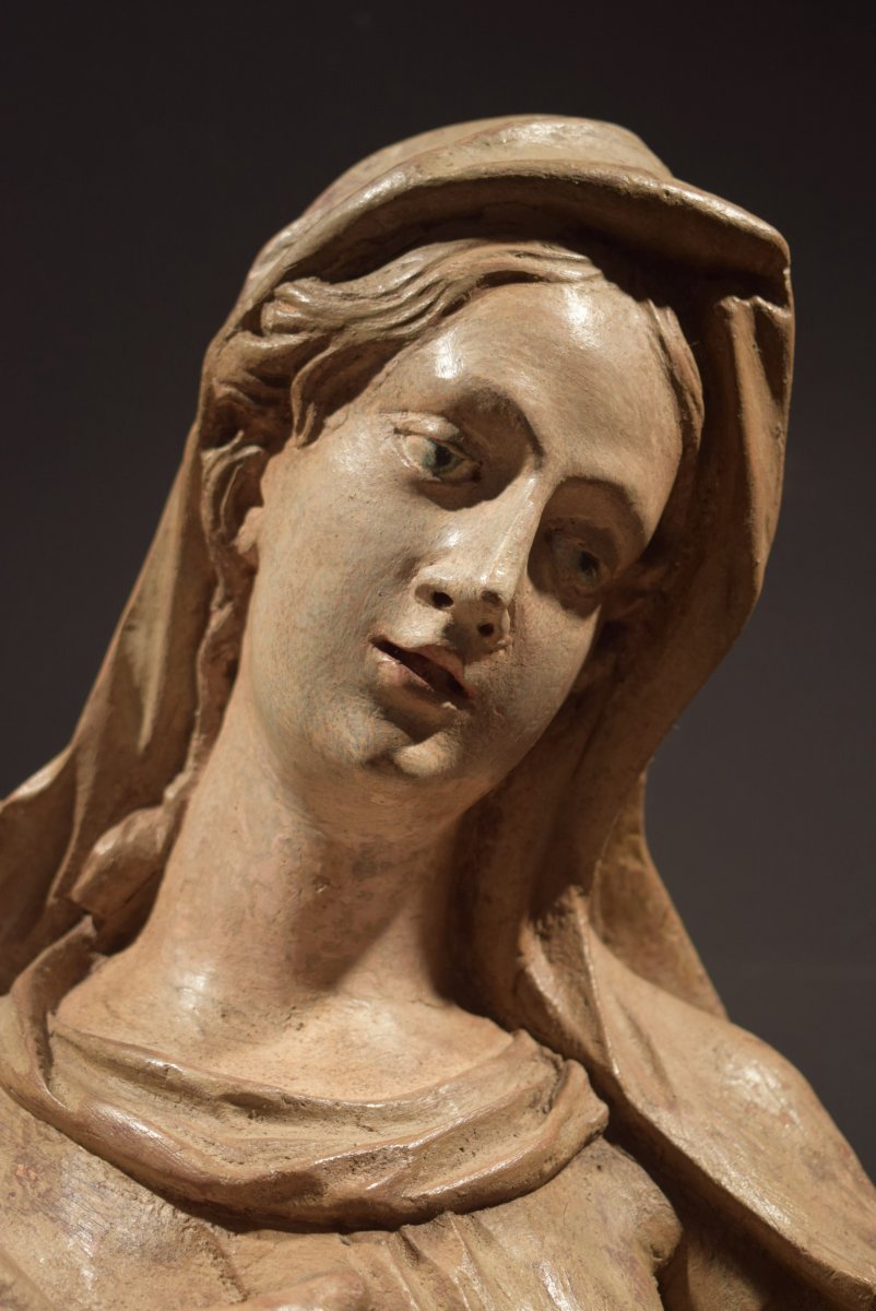 Madone -  sculpture  en bois Renaissance Romaine   XVIème siècle-photo-6