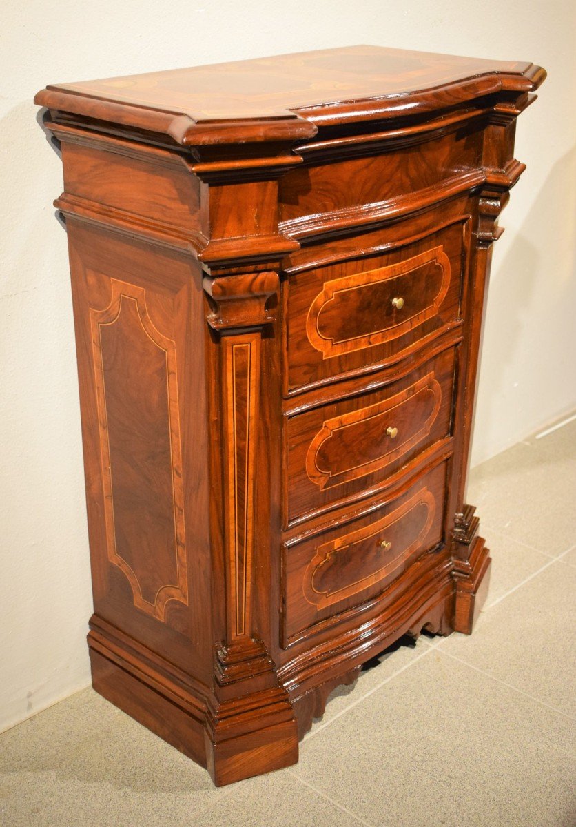 Petite Commode Louis XIV Incrusté   Front Déplacé  - XVIIIème-photo-2