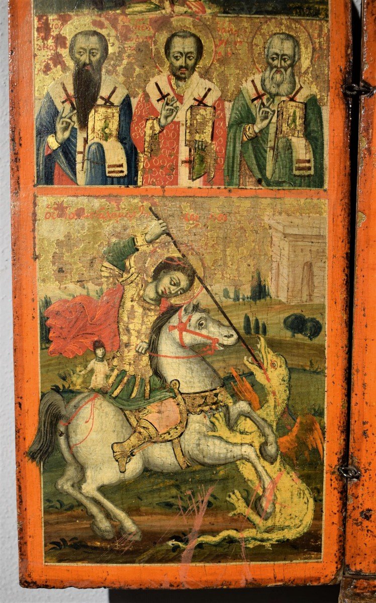 Triptyque Grec Sur Fond Doré  -photo-5