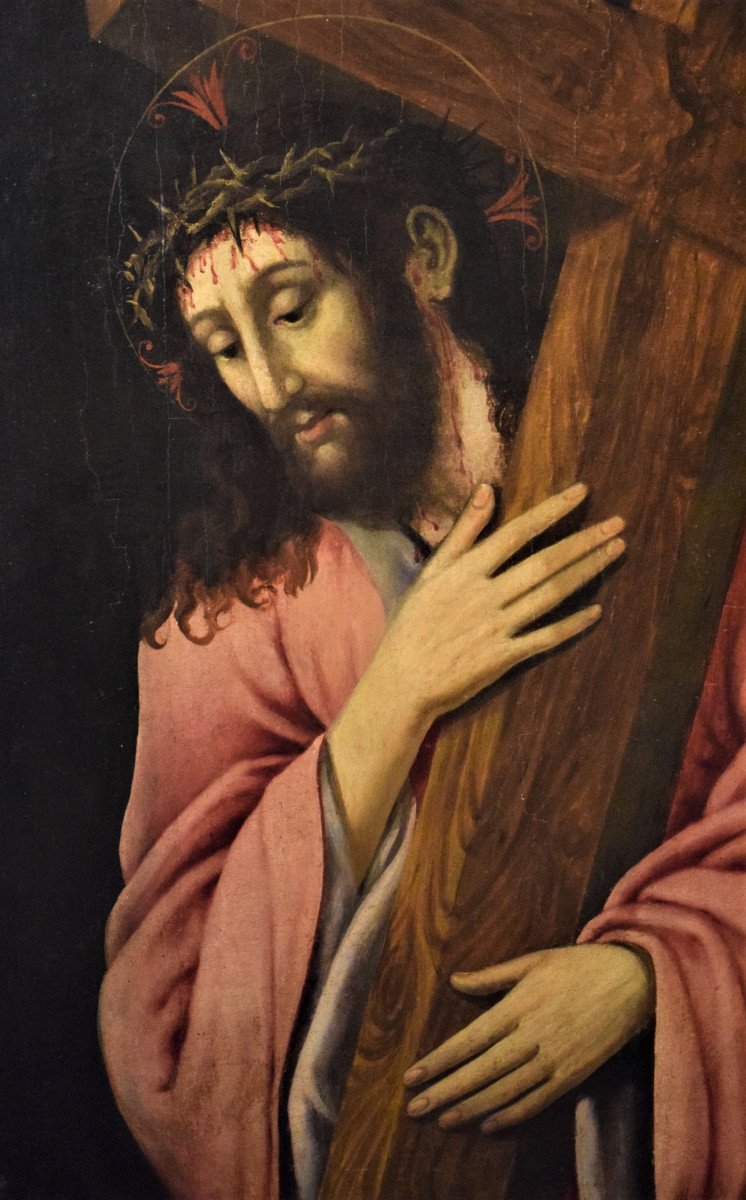 Christ portant la Croix  école Renaissance Lombard, XVIème-photo-3