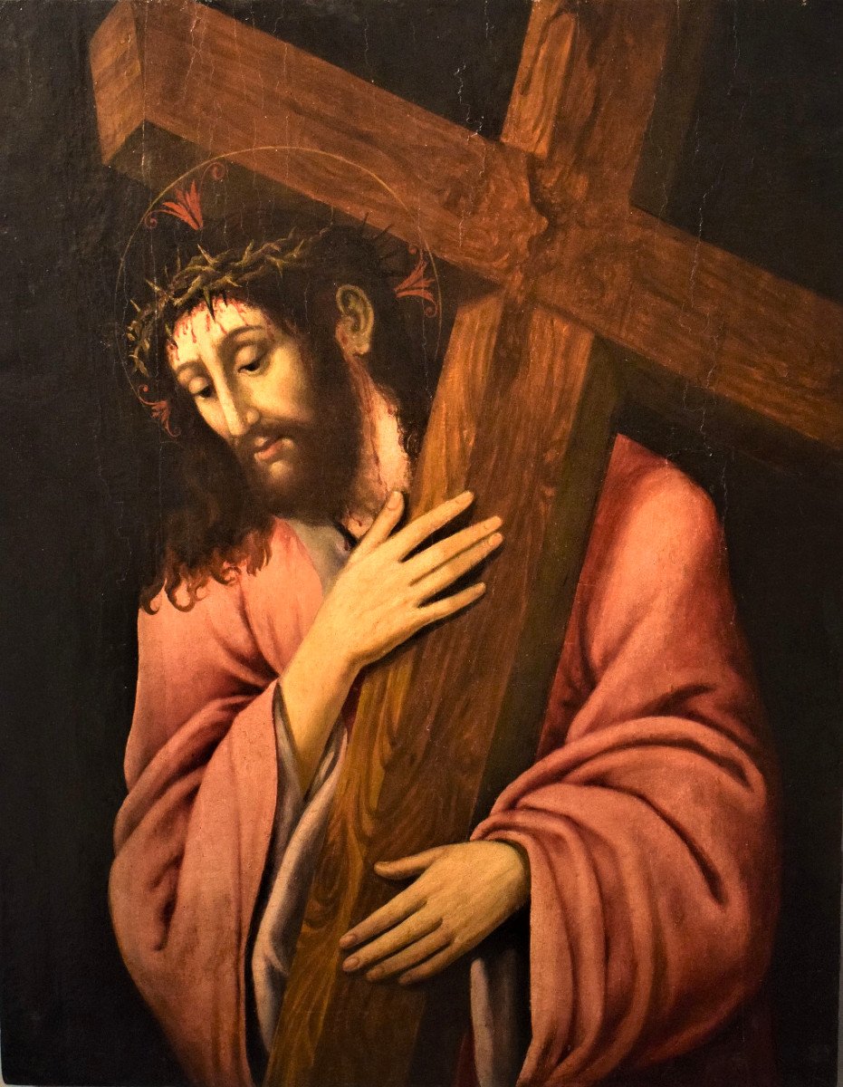 Christ portant la Croix  école Renaissance Lombard, XVIème