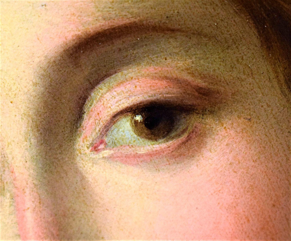 Vierge Et Enfant - Huile Sur Cuivre Italien Du  XVIIème-photo-6