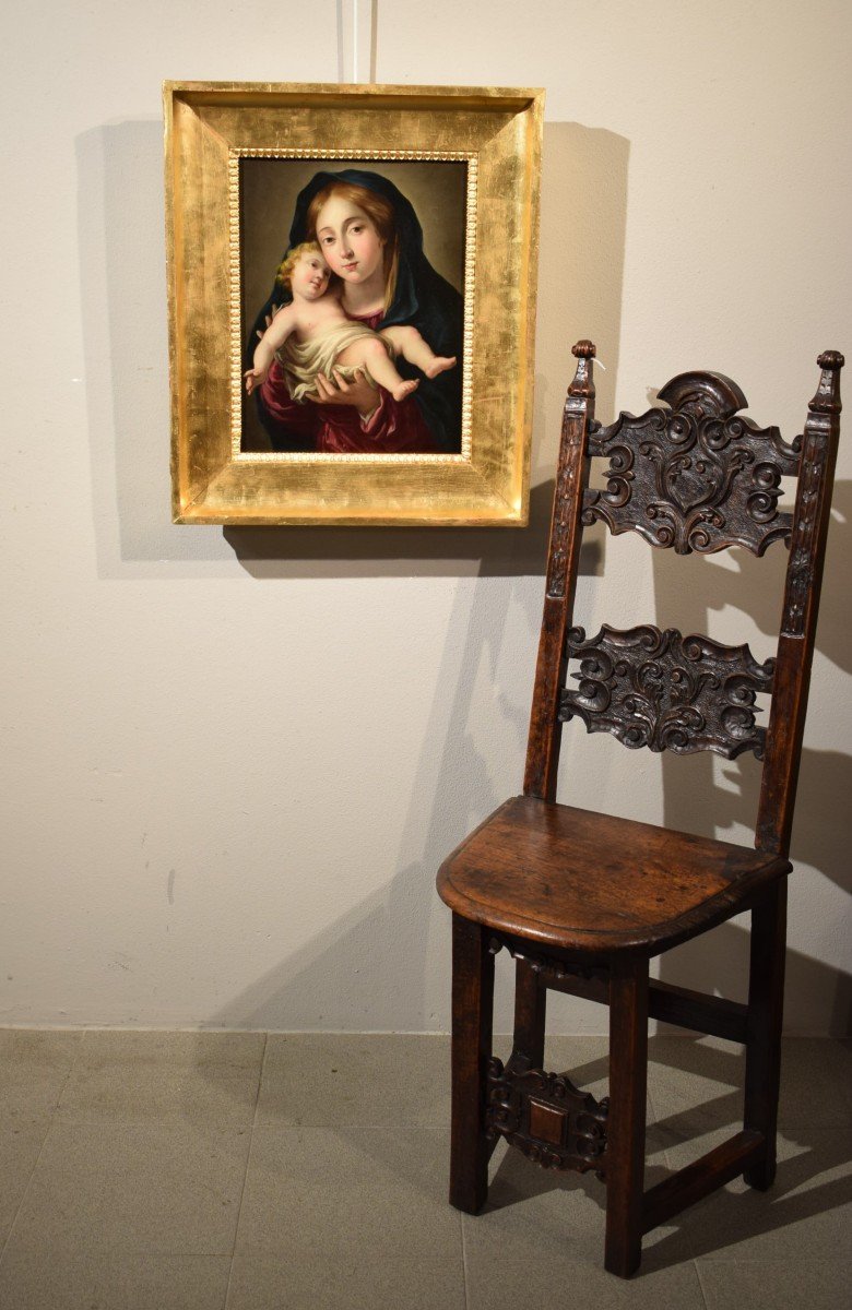 Vierge Et Enfant - Huile Sur Cuivre Italien Du  XVIIème-photo-8