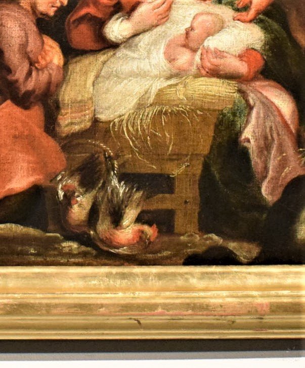 Nativitè Et Adoration Des Bergers, école Flamand Du XVIIème-photo-8