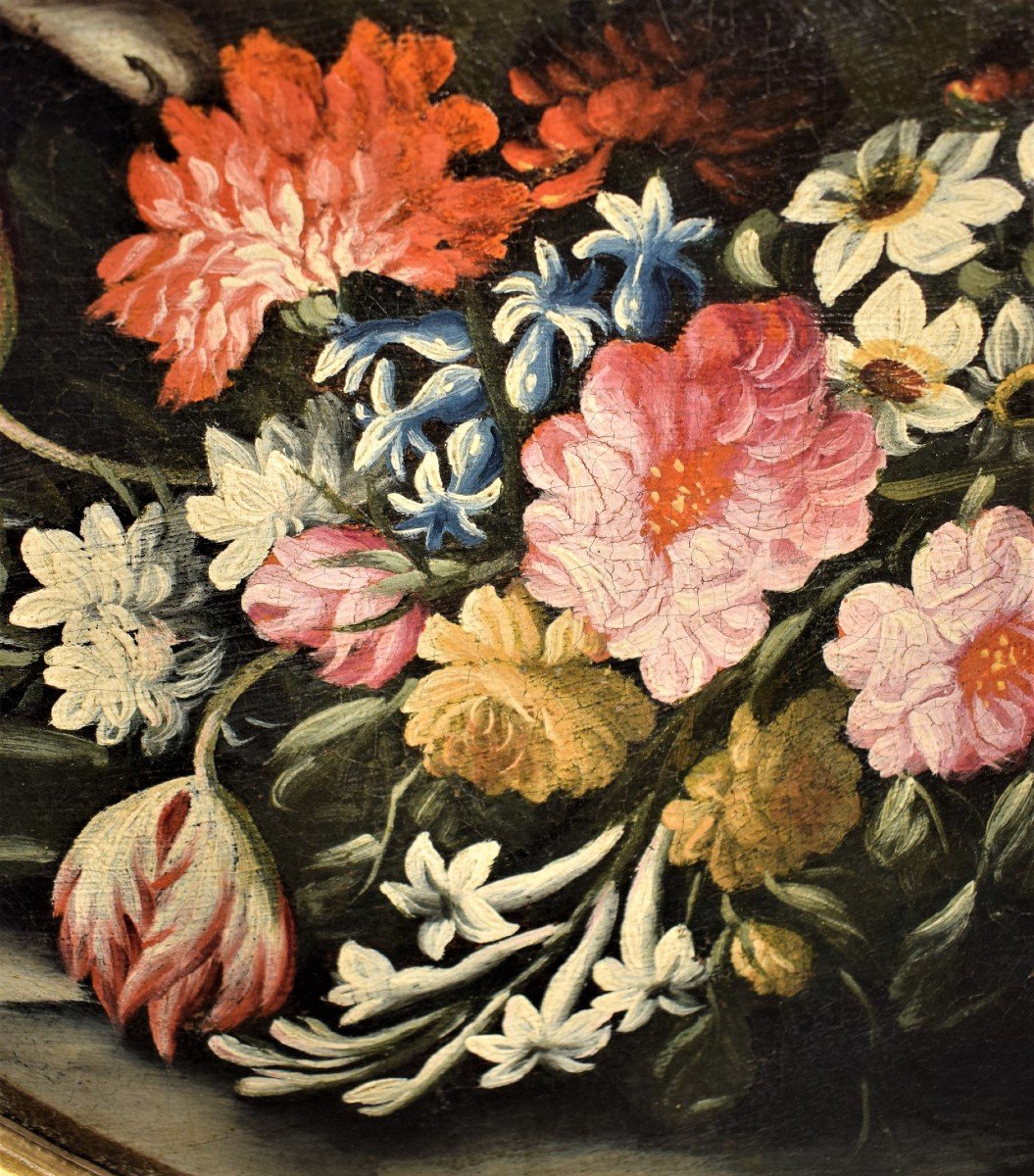 Nature Morte De Fleurs (2) Giacomo Nani - Début XVIIIème-photo-3
