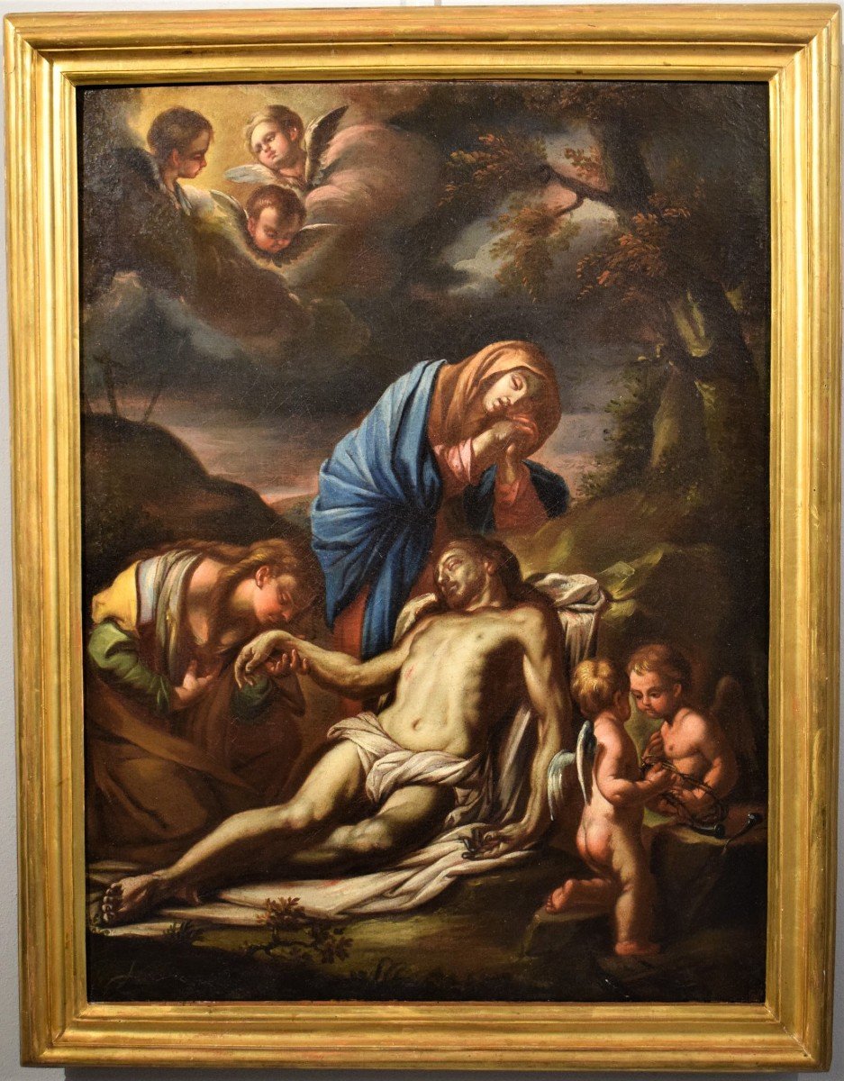 Lamentation De La Vierge Avec La Madeleine Sur Le Christ - Italie XVIIème-photo-2