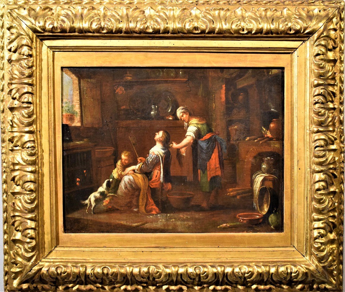 Interno con scena di  toaletta   David Teniers II  il Giovane bottega di