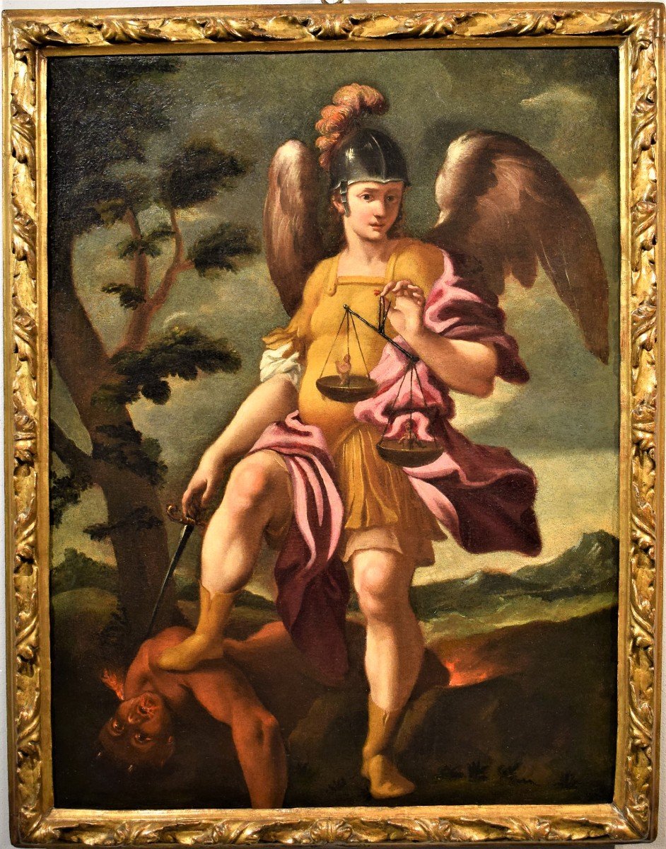 Archange Michael -  école Italienne,  Fin Du  XVIIe Siècle